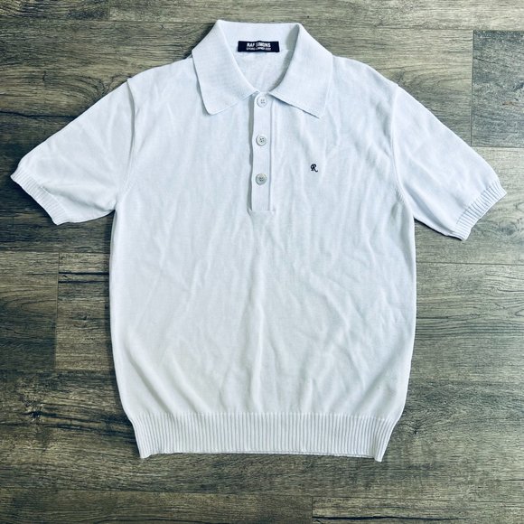 Raf Simons, Men's Cotton Sweater Polo, Light Blue, M - Picture 2 of 10